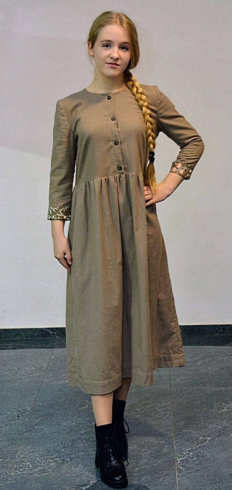 Classic Dress - handmade modest winter dress